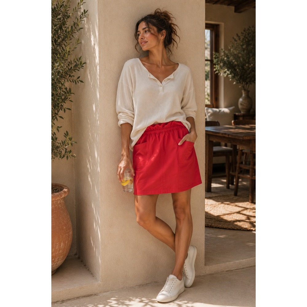 Lululemon TRIPTAKER MINI SKIRT CARNATION Red A-Line WOMEN 6 PAPERBAG HIGH RISE